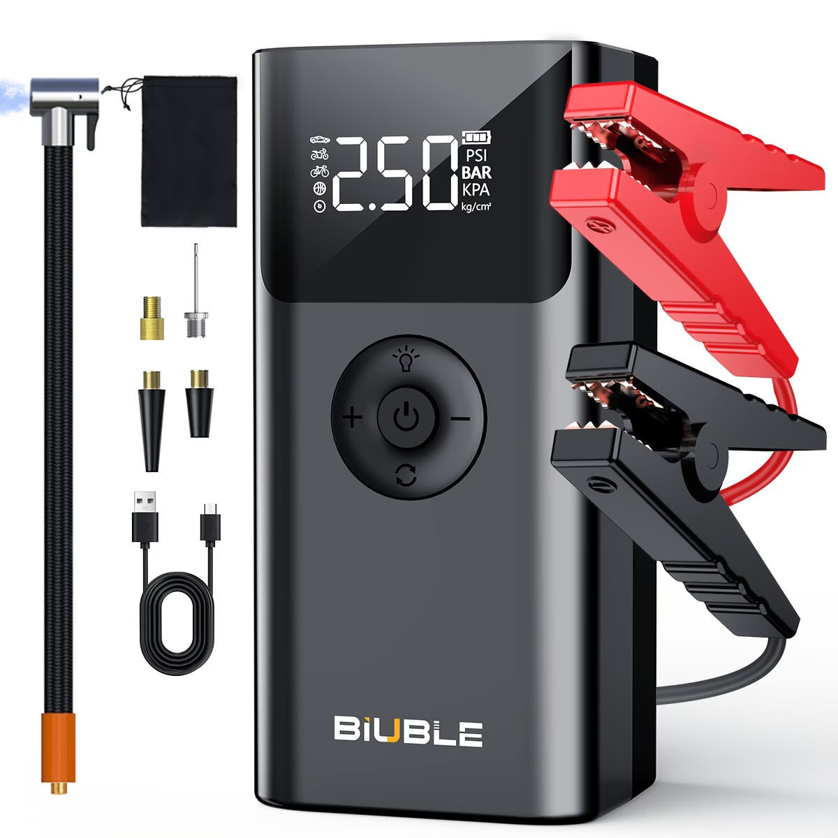 Portable Car Battery Jump Starter, 8000A 12V Jump Starter with Tyre Inflator
