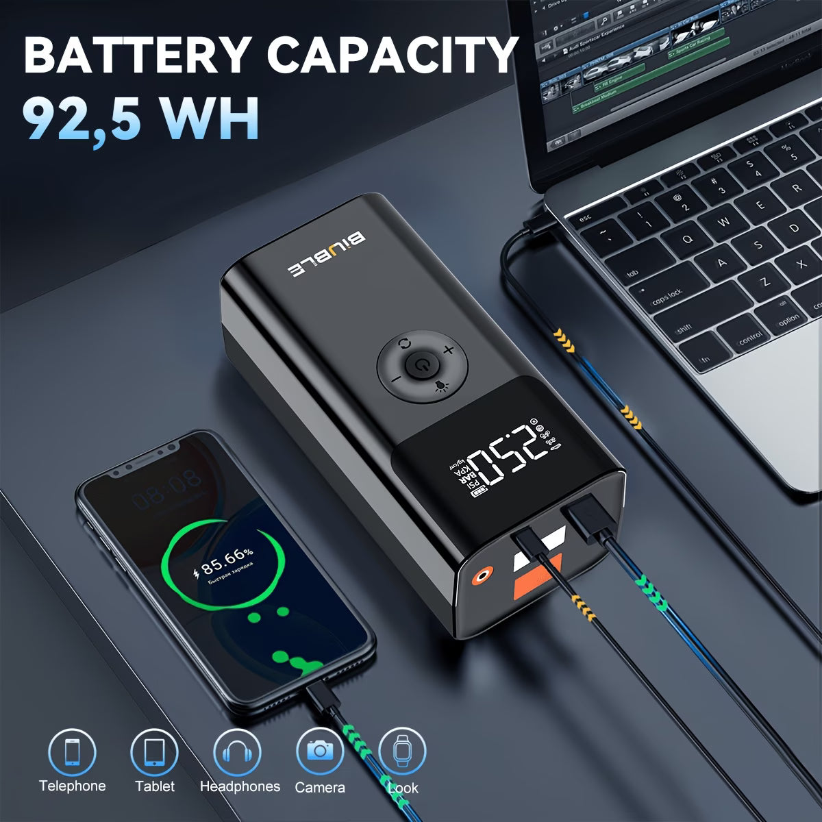 Portable Car Battery Jump Starter, 8000A 12V Jump Starter with Tyre Inflator