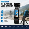Pocket Action Camera, 4K with 180° Rotating Lens
