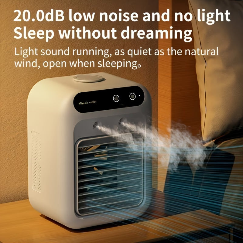 Portable All-In-One Air Cooler, Mini Humidifier Fan with Cooling Function