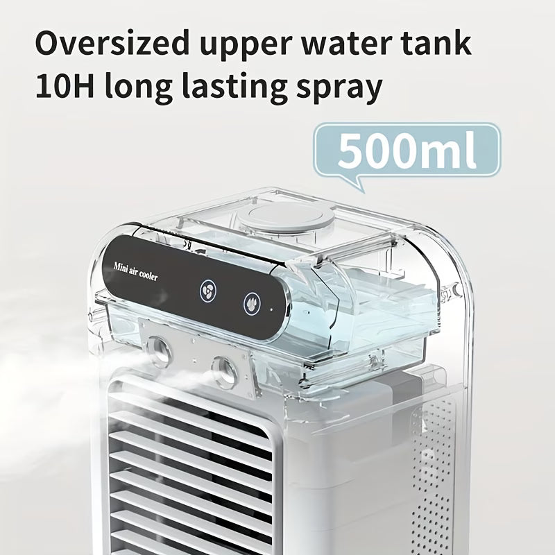 Portable All-In-One Air Cooler, Mini Humidifier Fan with Cooling Function