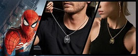 Solid Stainless Steel Spiderman Pendant with Chain in Gift Box