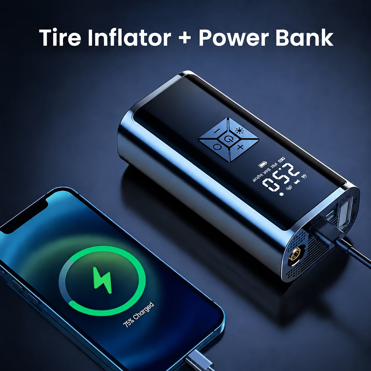Portable Cordless Tire Inflator Air Compressor