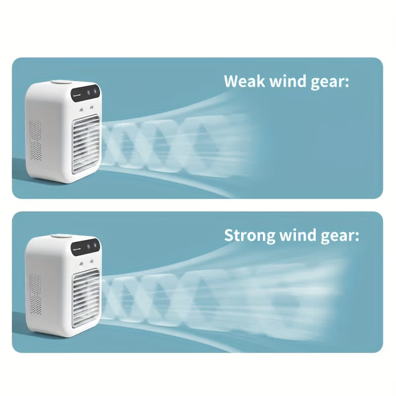 Portable All-In-One Air Cooler, Mini Humidifier Fan with Cooling Function