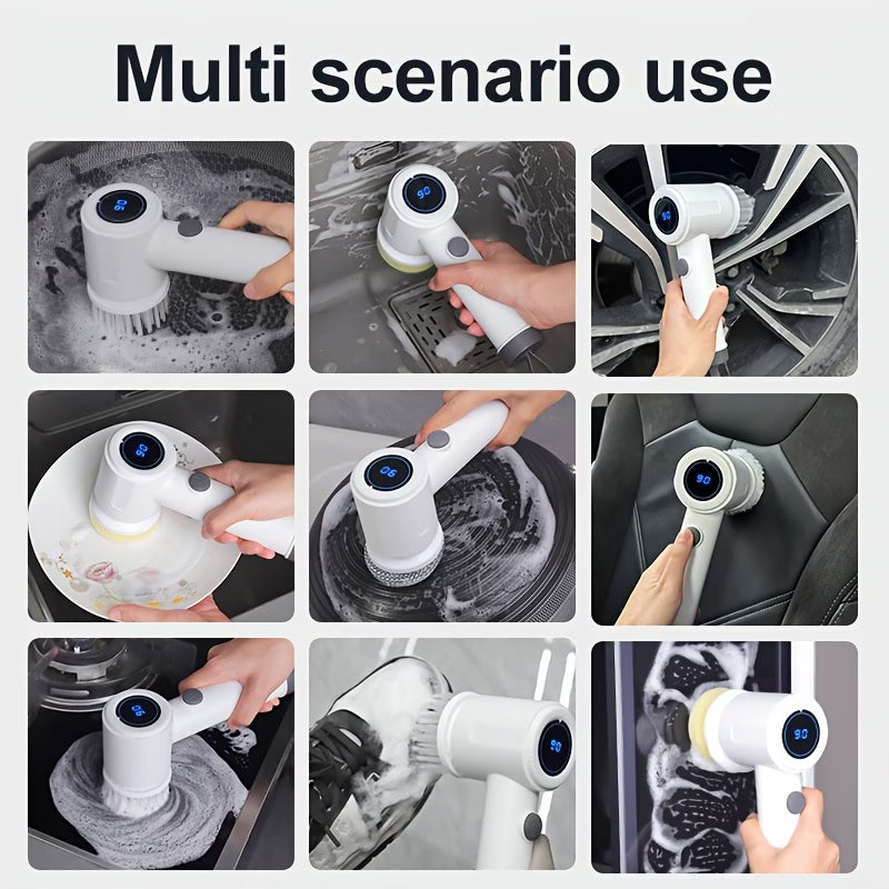 6-in-1 Multifunctional Electric Cleaning Brush, Cordless & Rechargeable