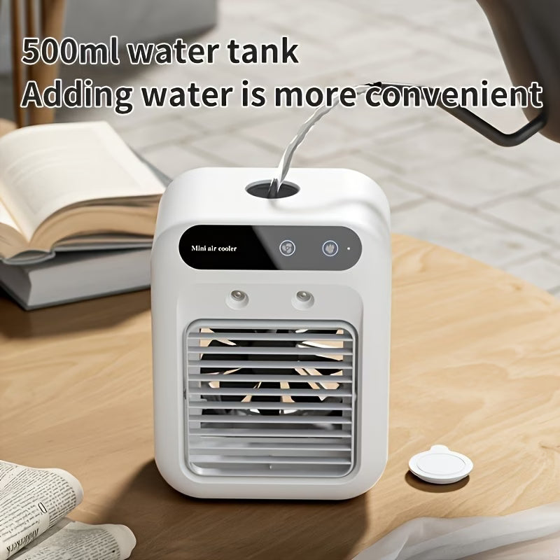 Portable All-In-One Air Cooler, Mini Humidifier Fan with Cooling Function