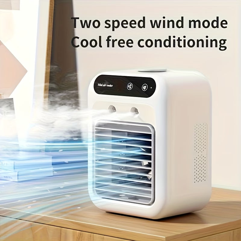 Portable All-In-One Air Cooler, Mini Humidifier Fan with Cooling Function