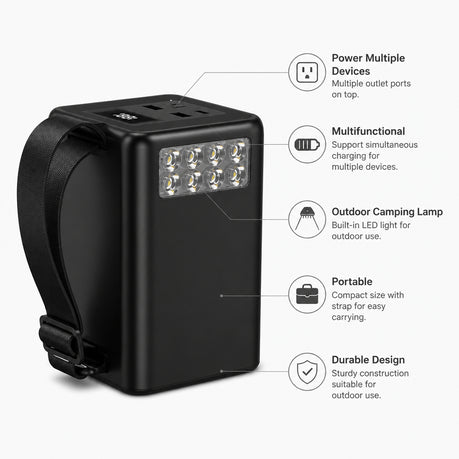 Portable Power Station 60000MAH 180W with Camping Lamp