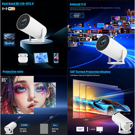 4k Ultra HD Smart Projector with Remote